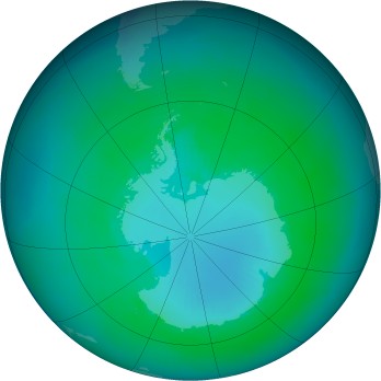 Antarctic ozone map for 2000-01